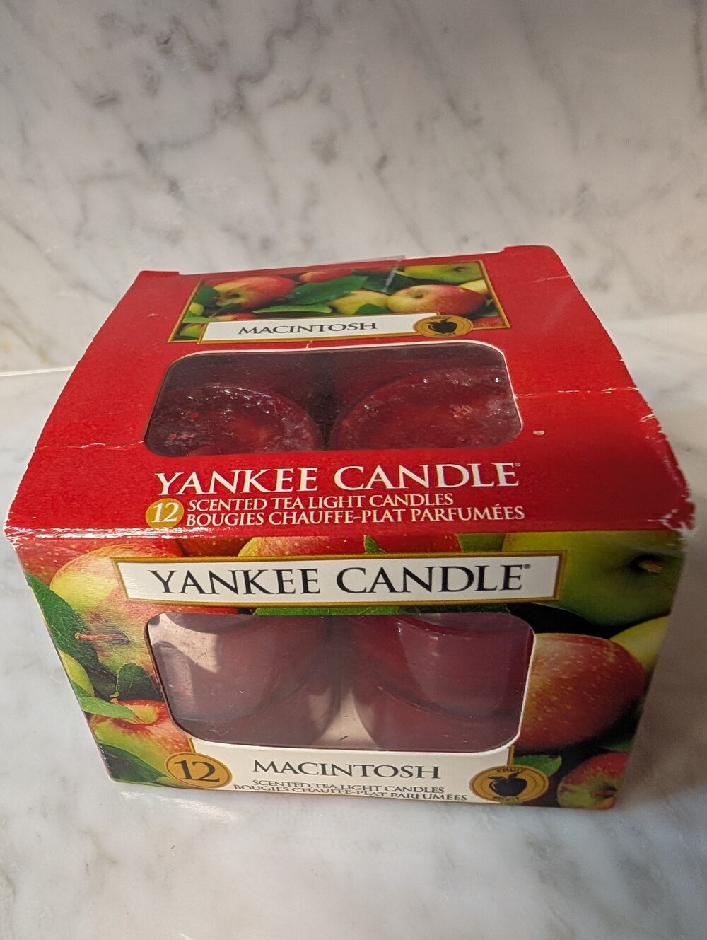 🆕 Yankee Candle Macintosh Red Apple Tea Light Candles Pack Of 12 New In Pkg 🍎